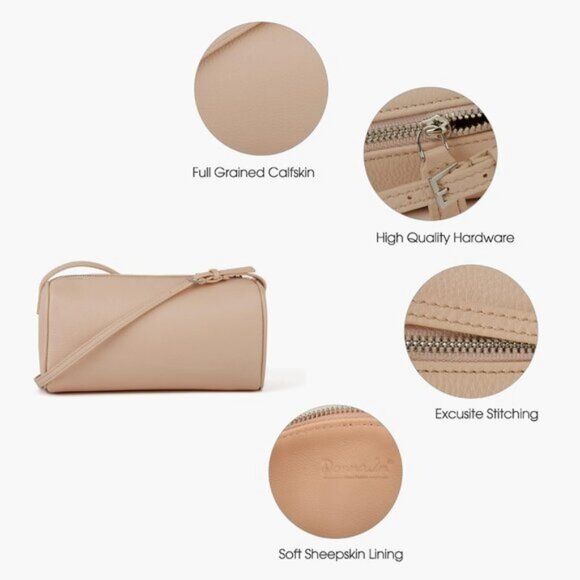 ⚡Women Pink Premium Full Grained Leather Crossbody Adjustable Strap Bag - Picture 3 of 7